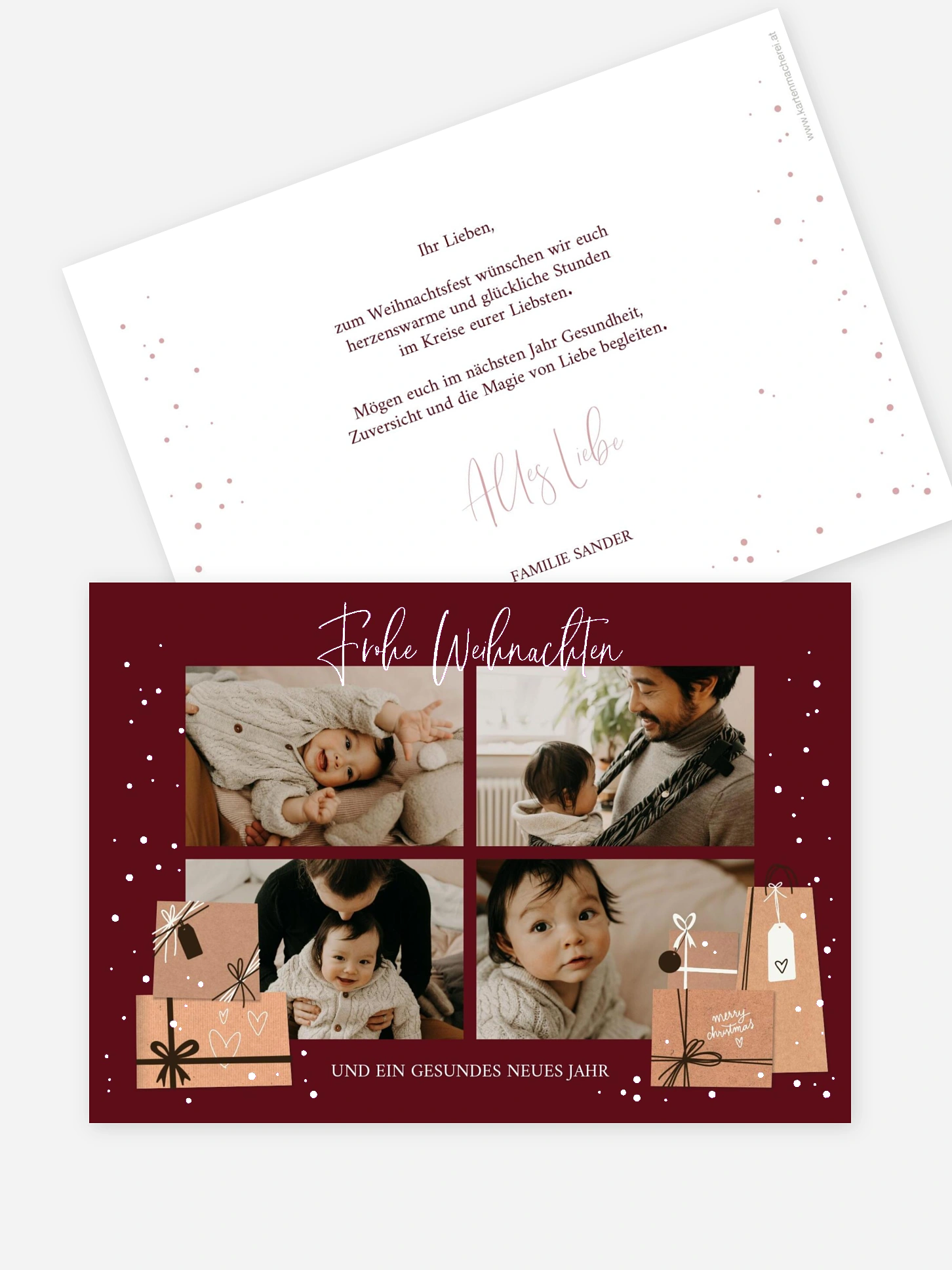 Weihnachtskarte Geschenke