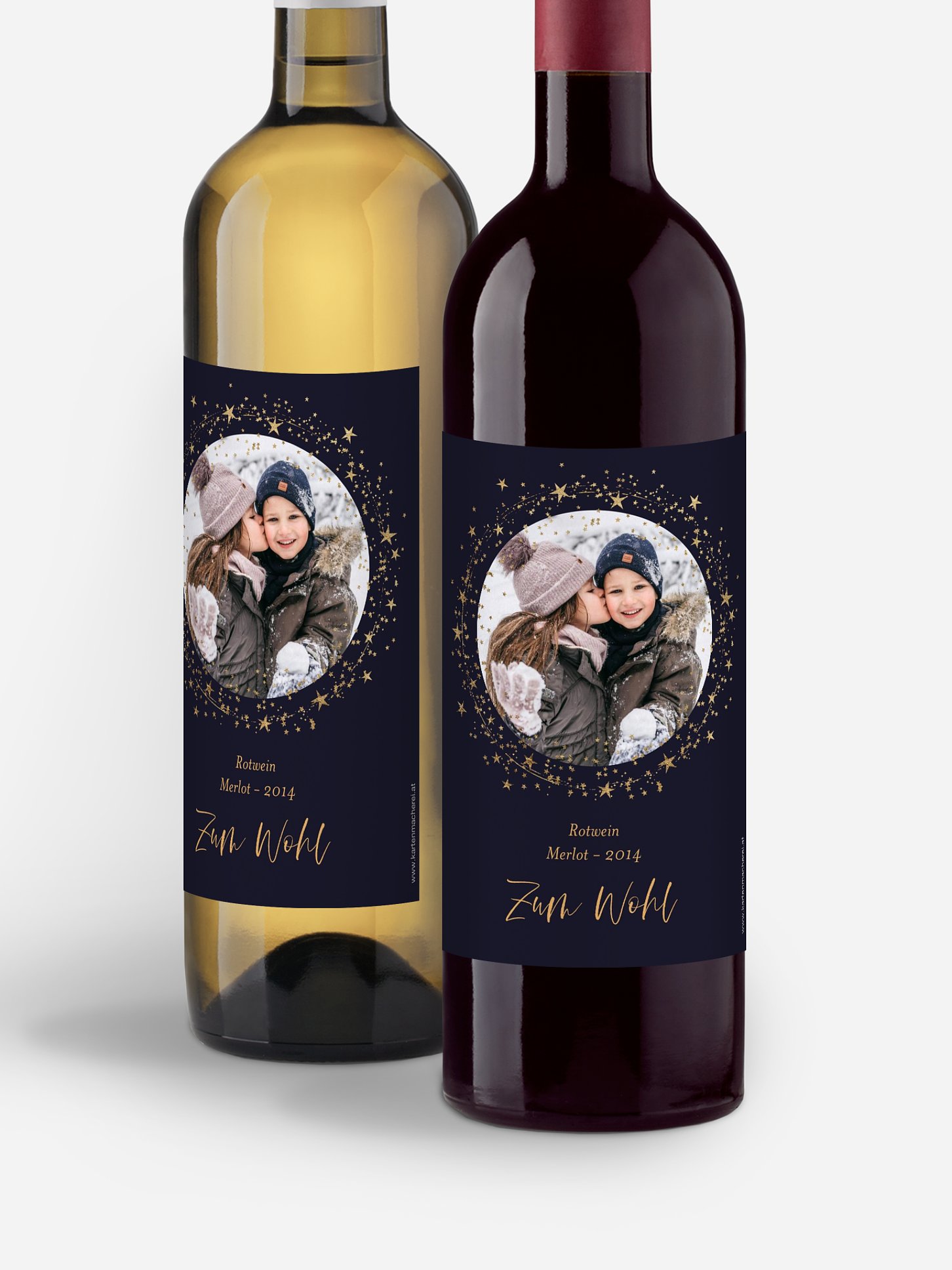 Flaschenetiketten Weihnachten Sparkling Night
