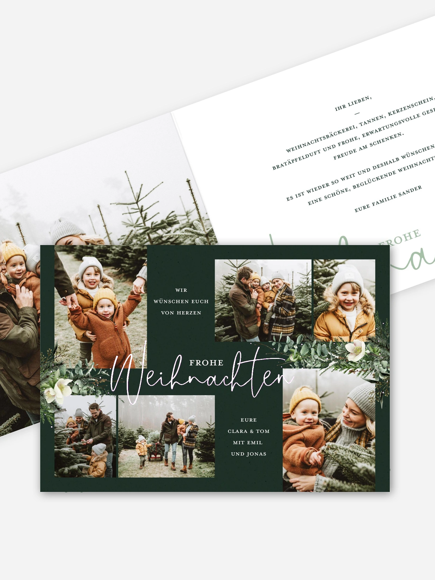 Weihnachtskarte Holiday Green
