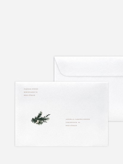 Bedruckte Umschläge Weihnachten Greenery Christmas
