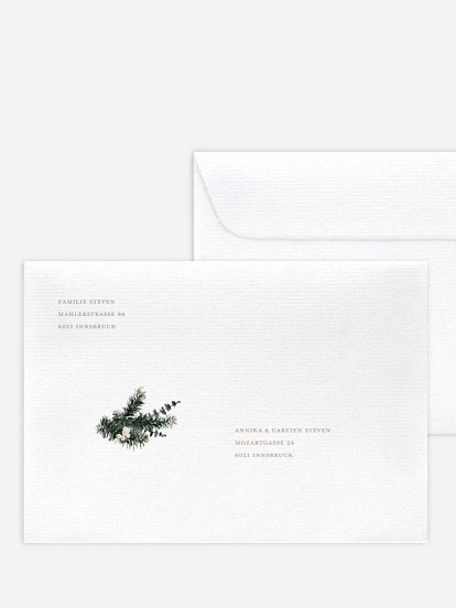 Bedruckte Umschläge Weihnachten Greenery Christmas