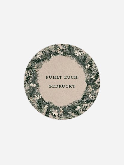 Geschenkaufkleber Weihnachten Greenery Christmas