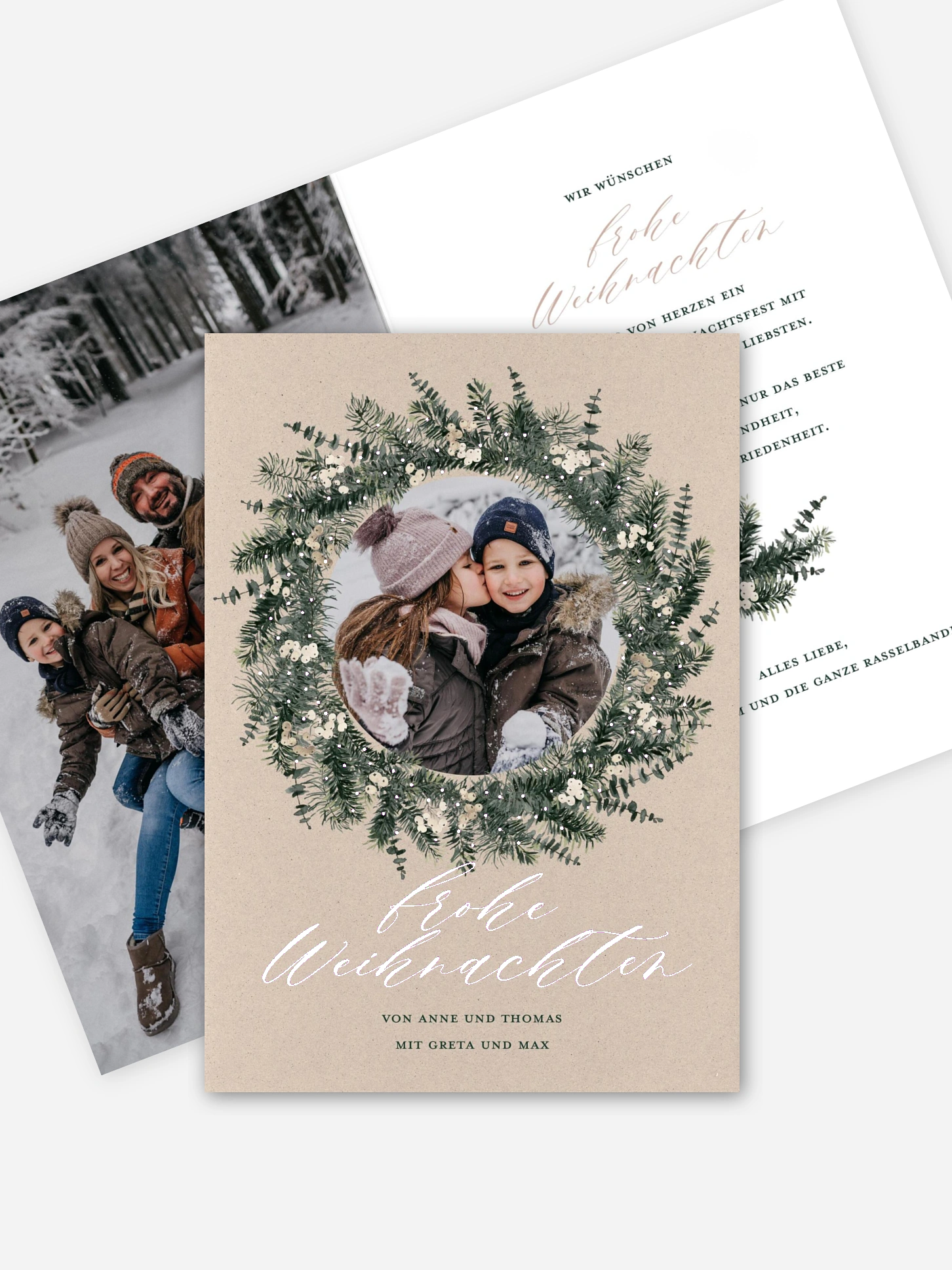 Weihnachtskarte Greenery Christmas