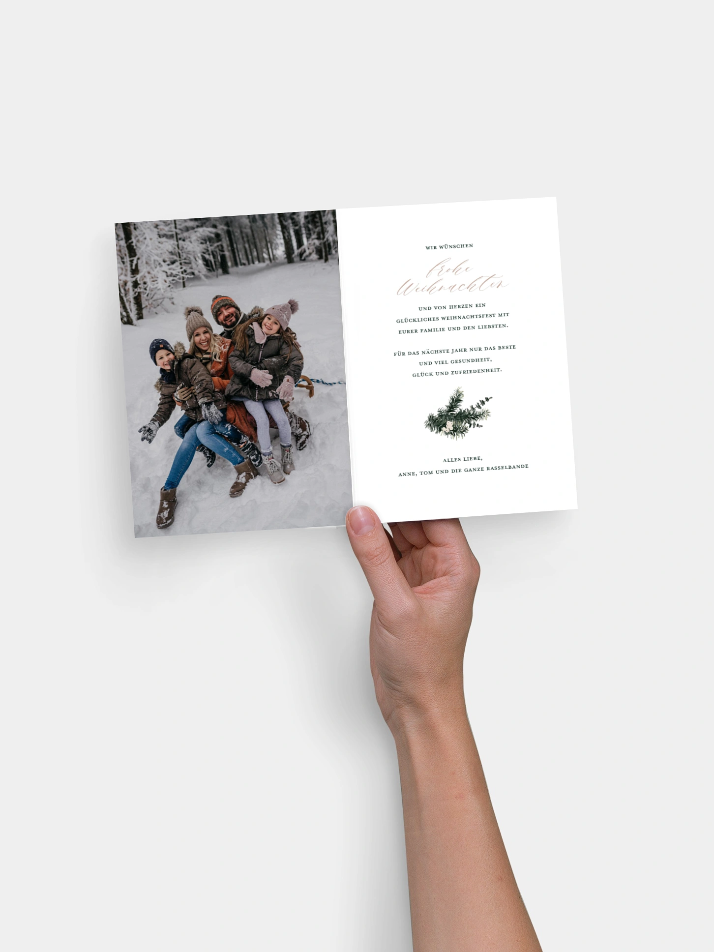 Weihnachtskarte Greenery Christmas