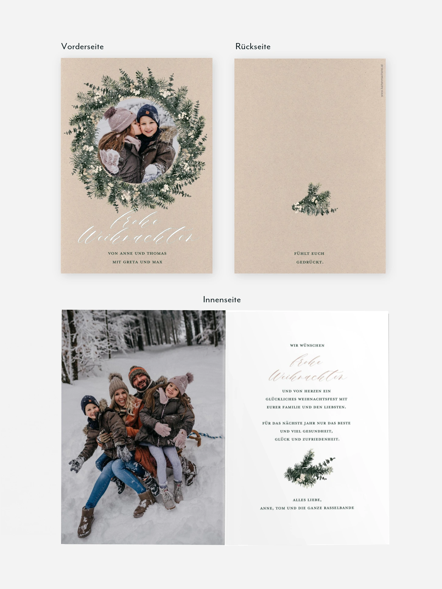 Weihnachtskarte Greenery Christmas