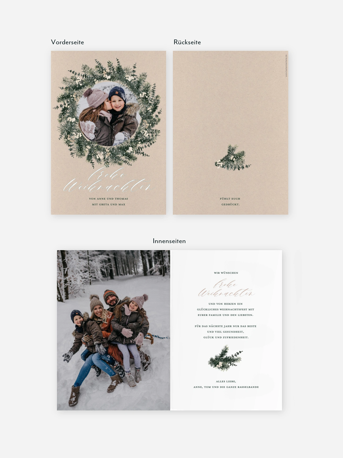 Weihnachtskarte Greenery Christmas