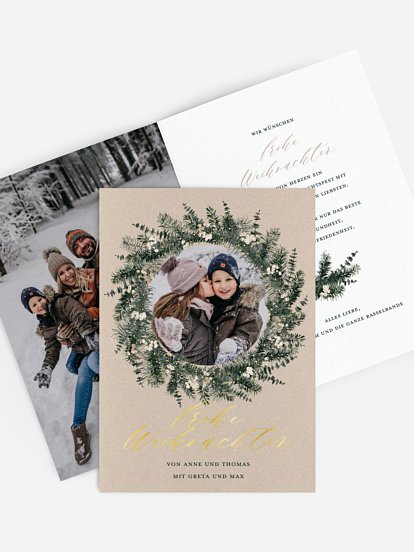 Weihnachtskarte Greenery Christmas