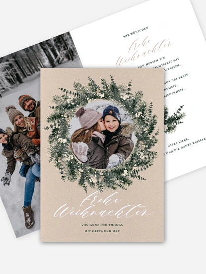 Weihnachtskarte Greenery Christmas