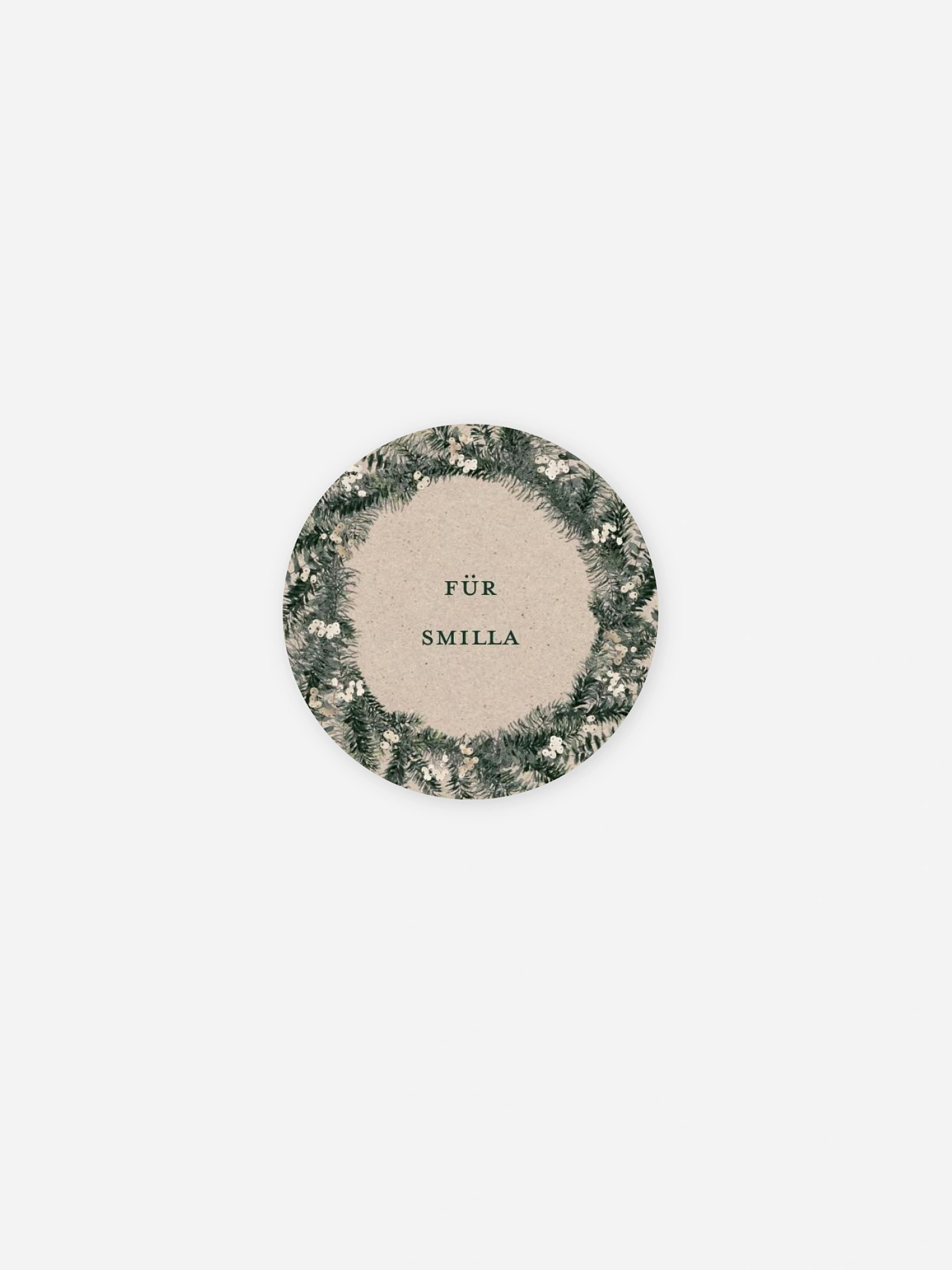 Geschenkaufkleber personalisiert Greenery Christmas