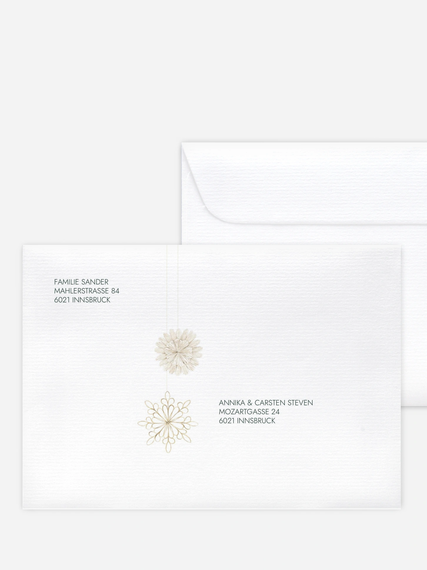 Bedruckte Umschläge Weihnachten Papiersterne