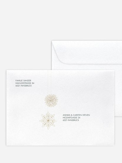 Bedruckte Umschläge Weihnachten Papiersterne