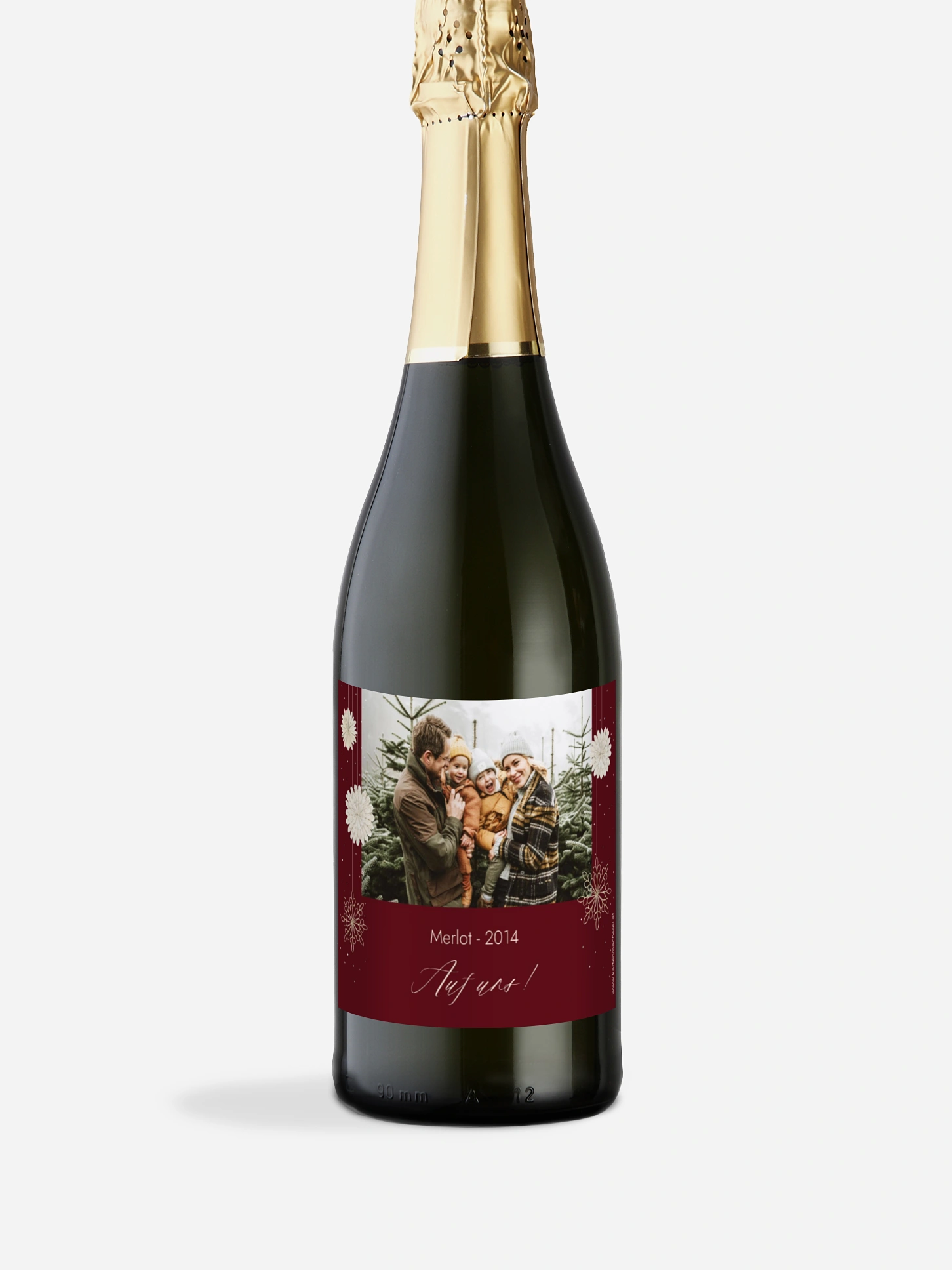 Flaschenetiketten Weihnachten Papiersterne