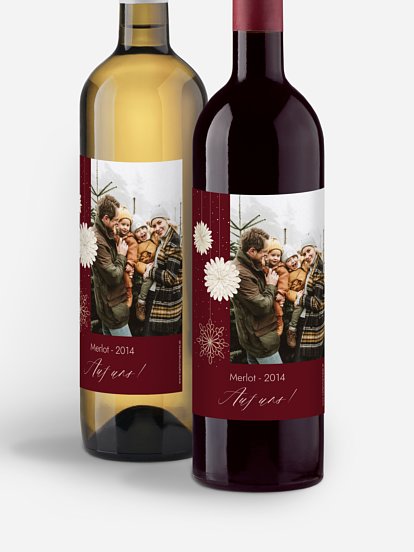 Flaschenetiketten Weihnachten Papiersterne