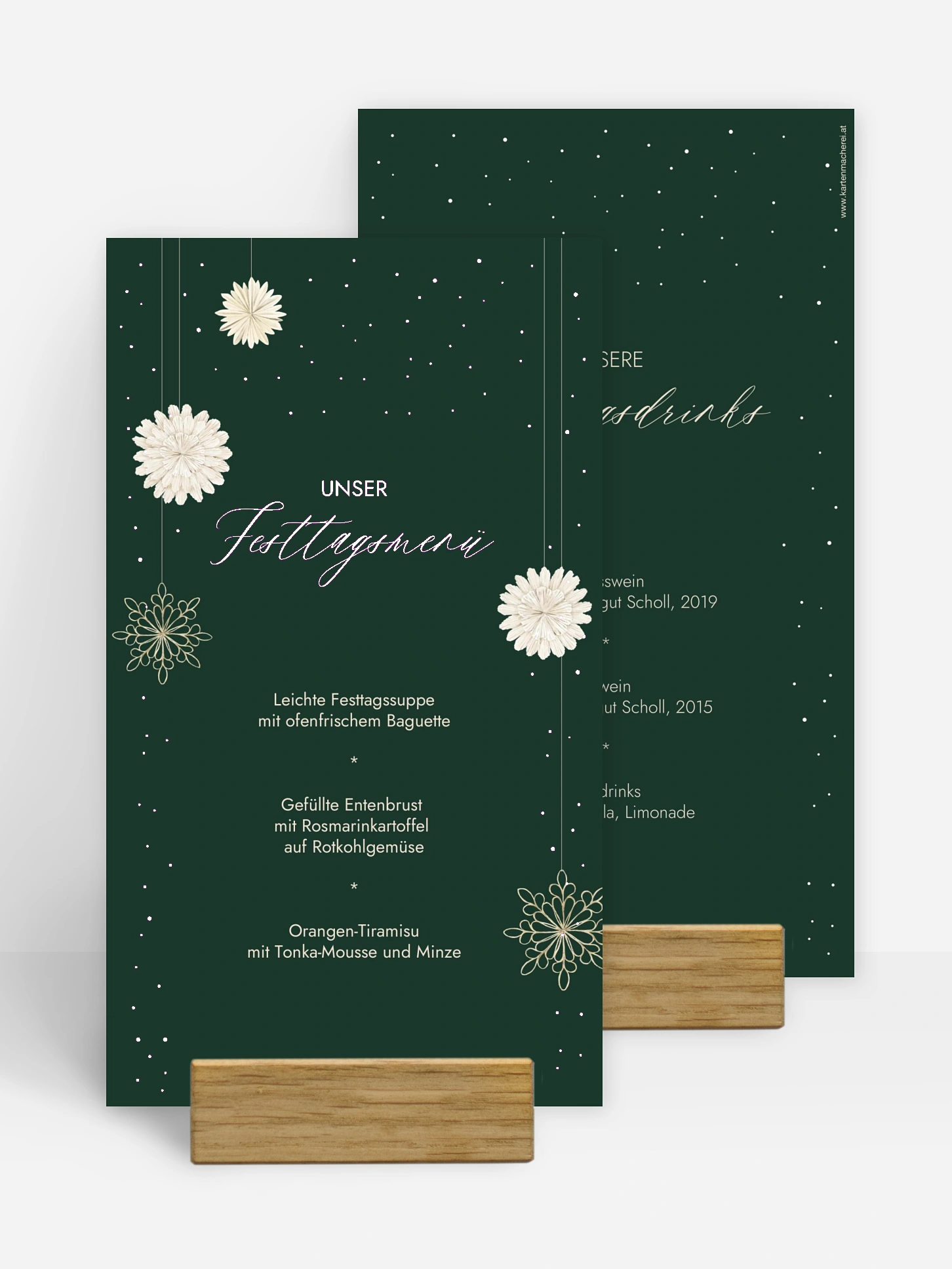 Menükarten Weihnachten Papiersterne