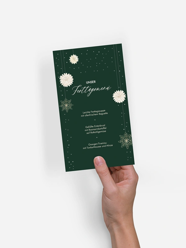 Menükarten Weihnachten Papiersterne