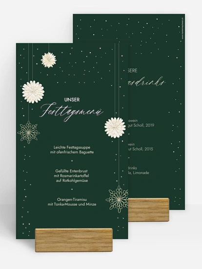 Menükarten Weihnachten Papiersterne