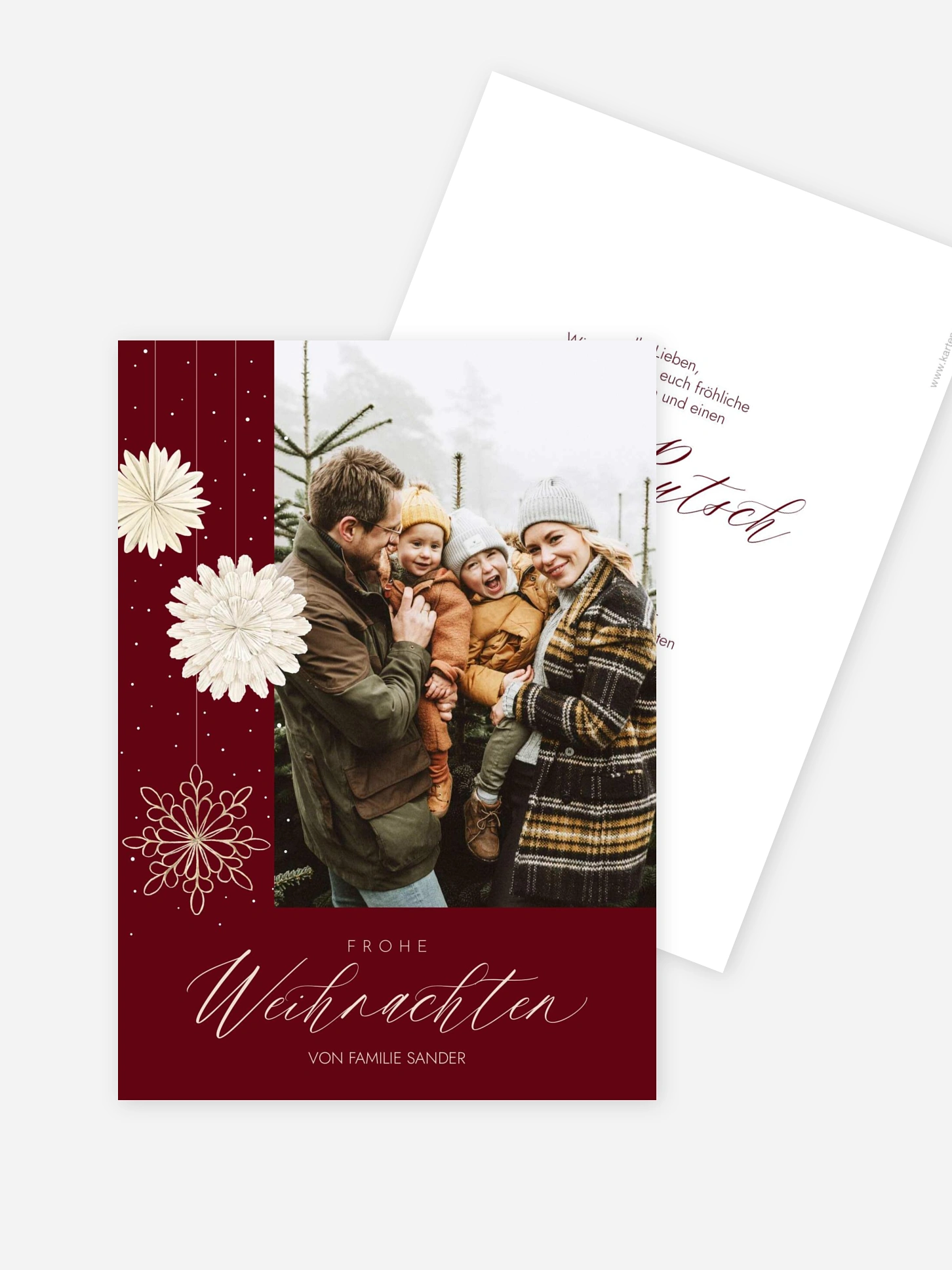 Weihnachtskarte Papiersterne
