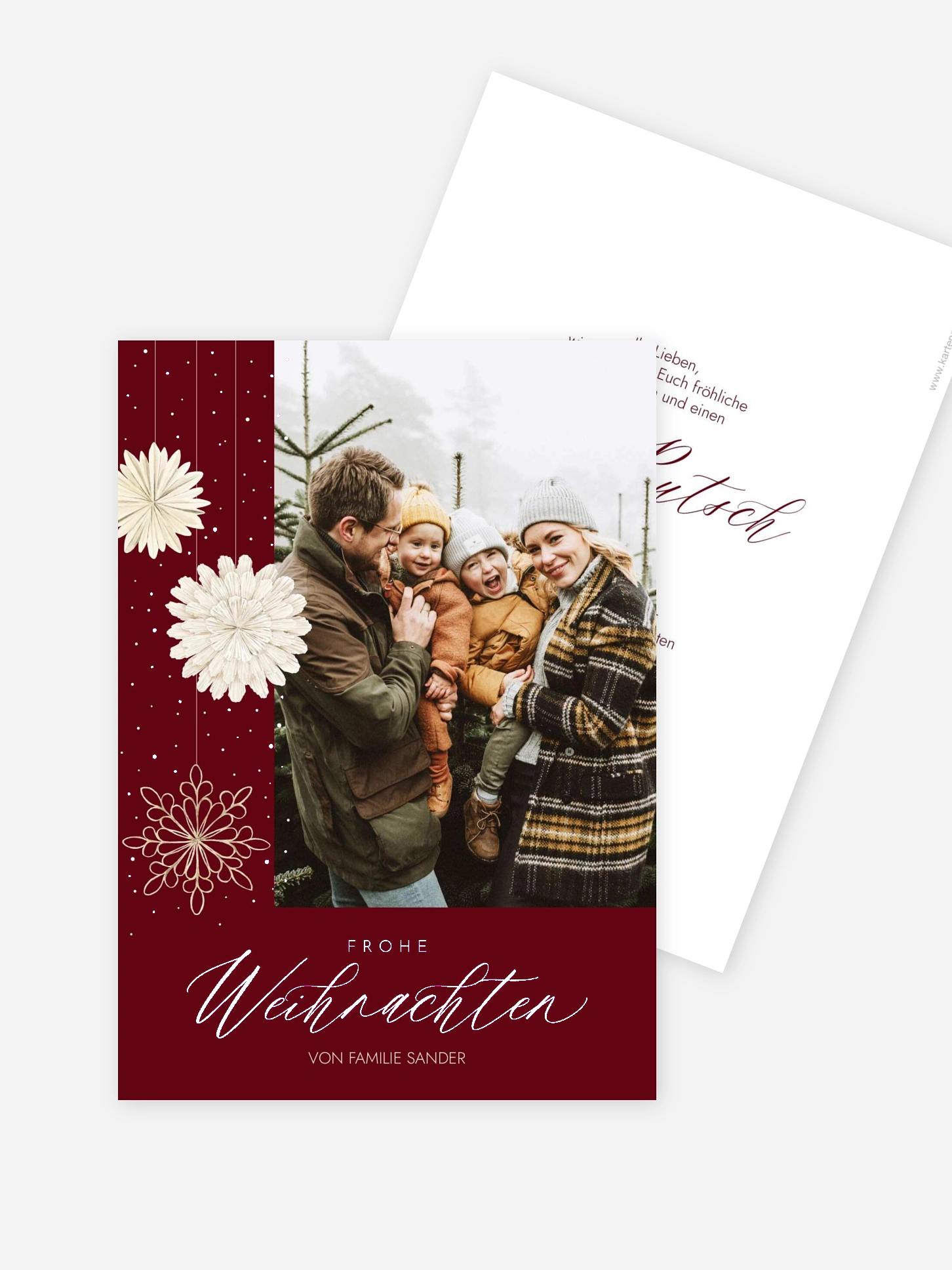 Weihnachtskarte Papiersterne