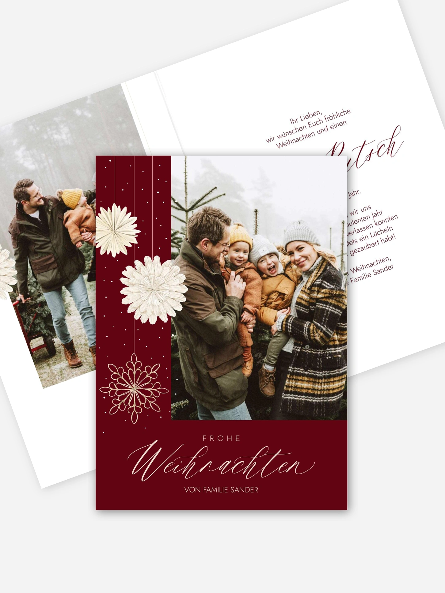 Weihnachtskarte Papiersterne