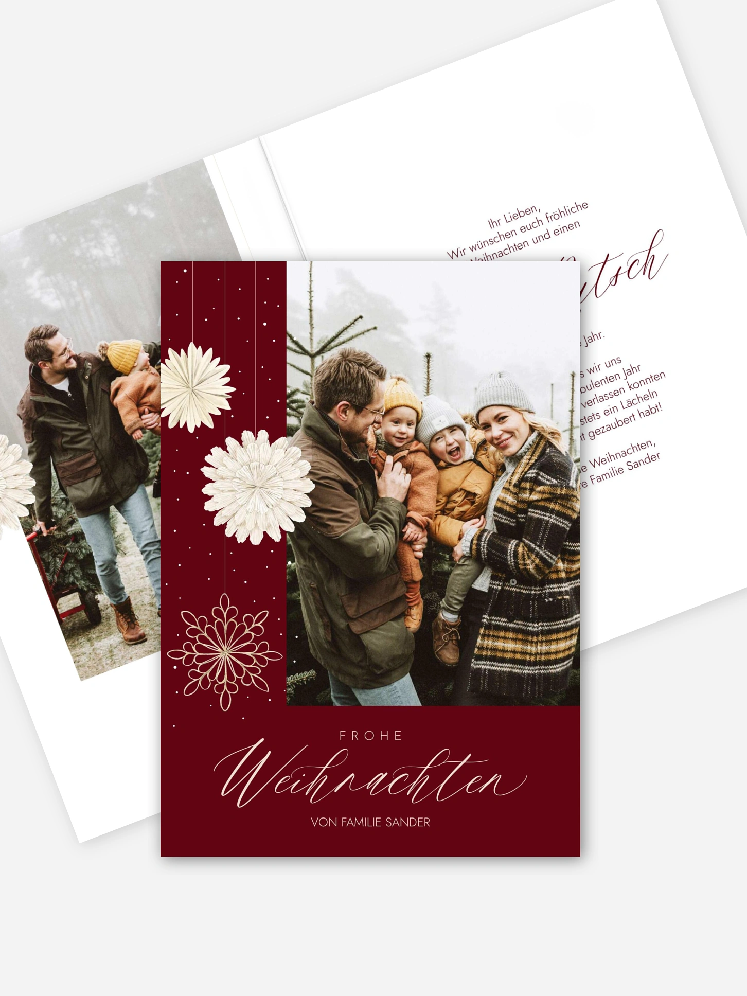 Weihnachtskarte Papiersterne