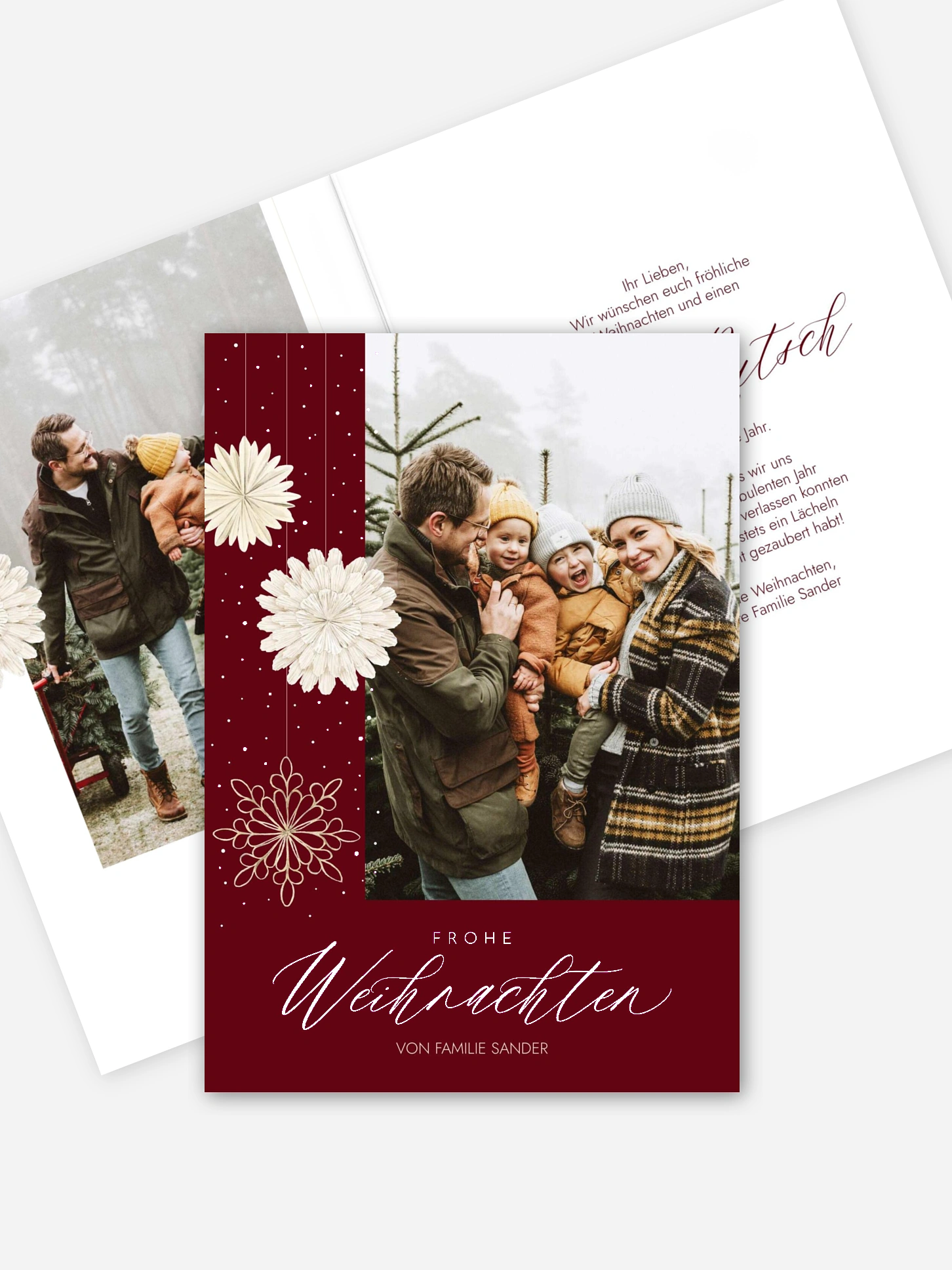 Weihnachtskarte Papiersterne