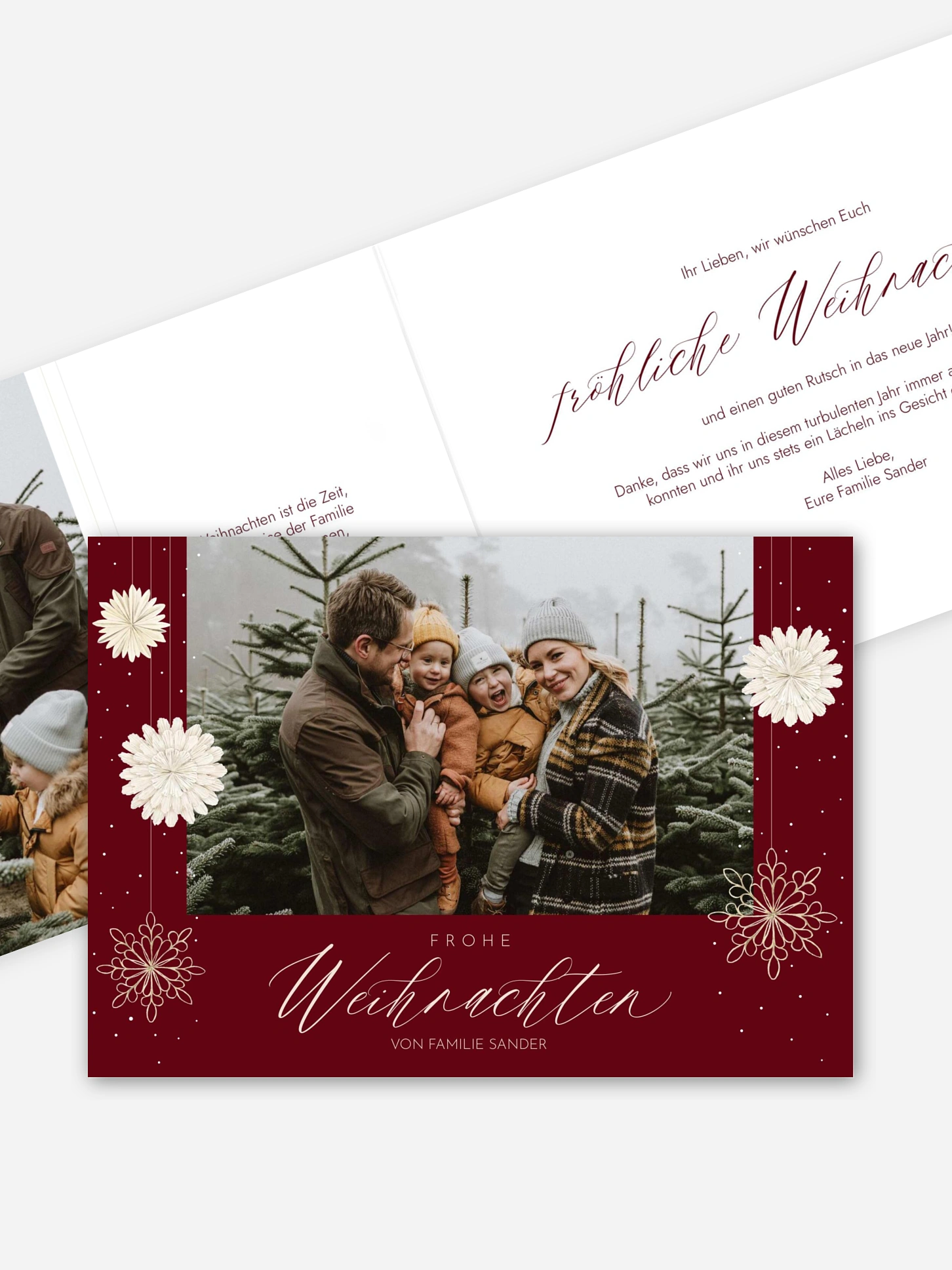 Weihnachtskarte Papiersterne