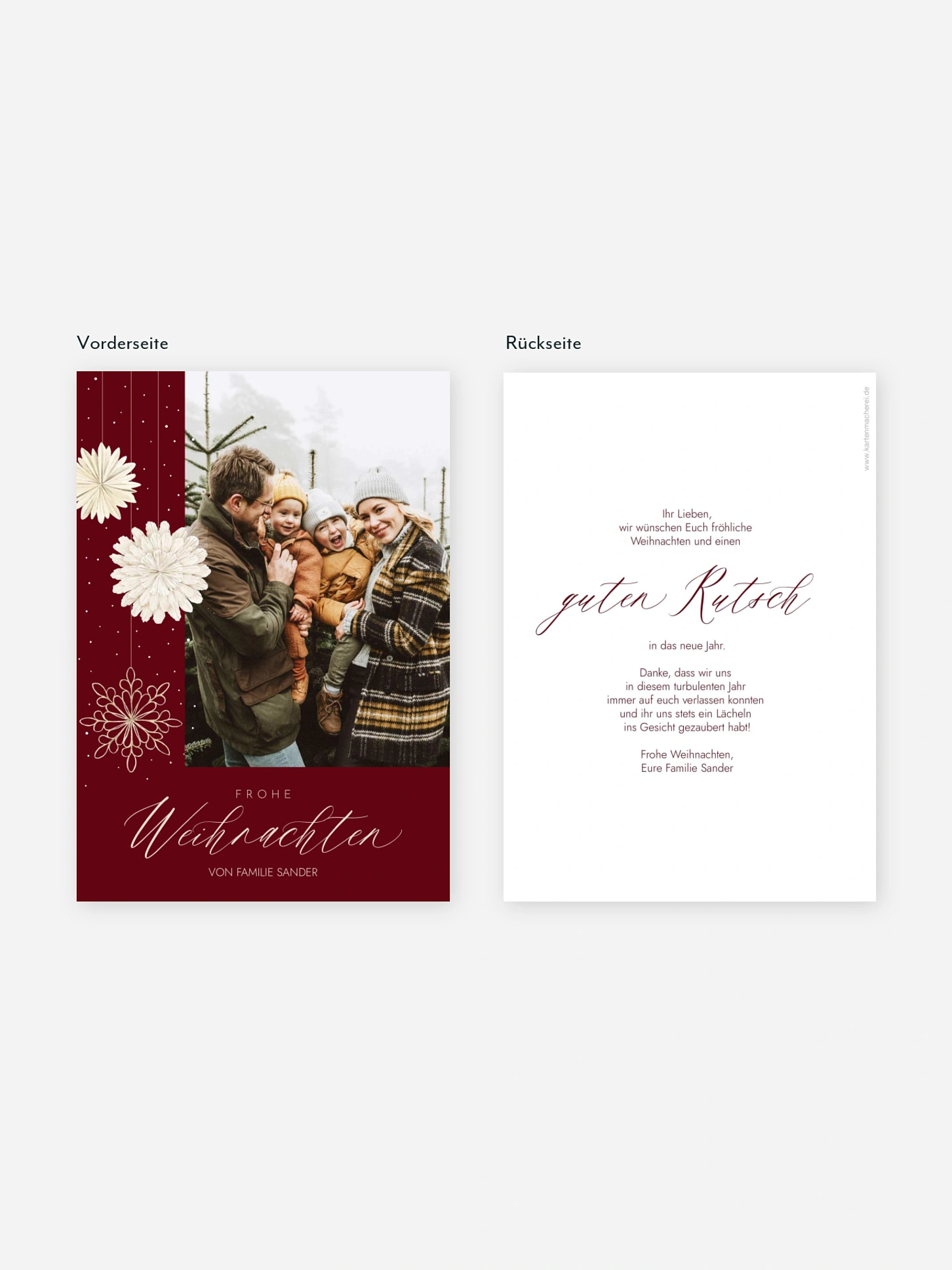 Weihnachtskarte Papiersterne