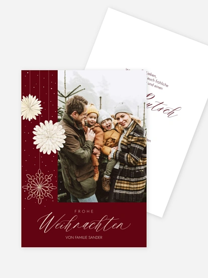 Weihnachtskarte Papiersterne