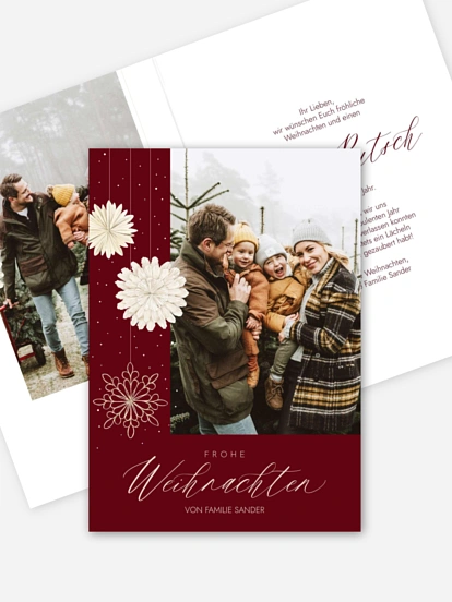 Weihnachtskarte Papiersterne