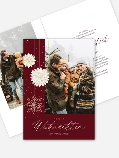 Weihnachtskarte Papiersterne