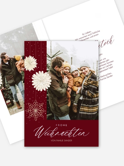 Weihnachtskarte Papiersterne