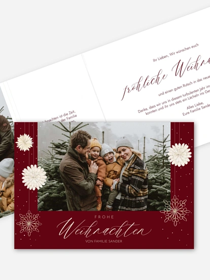 Weihnachtskarte Papiersterne