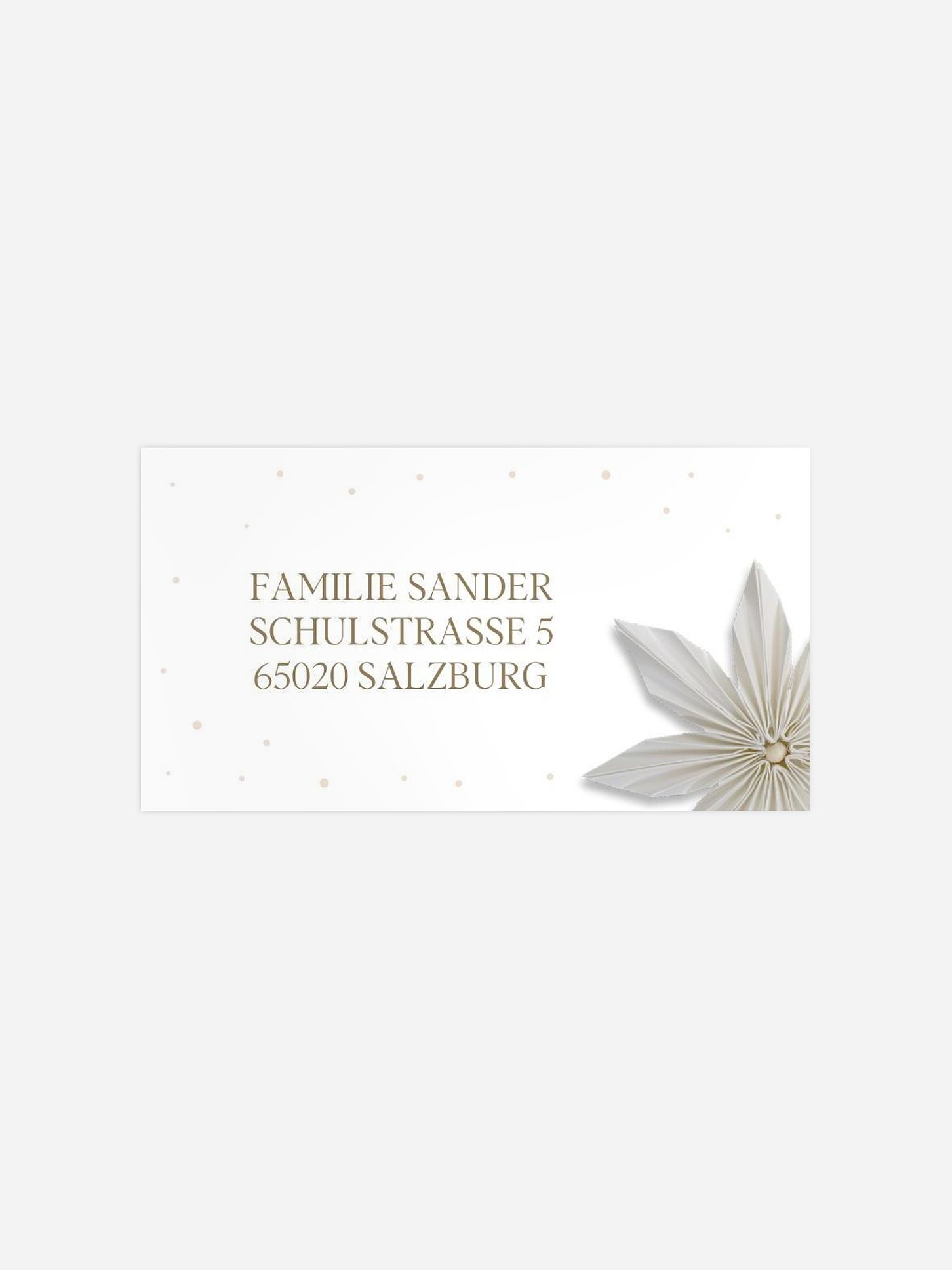 Empfängeraufkleber Weihnachten Paper Starflower