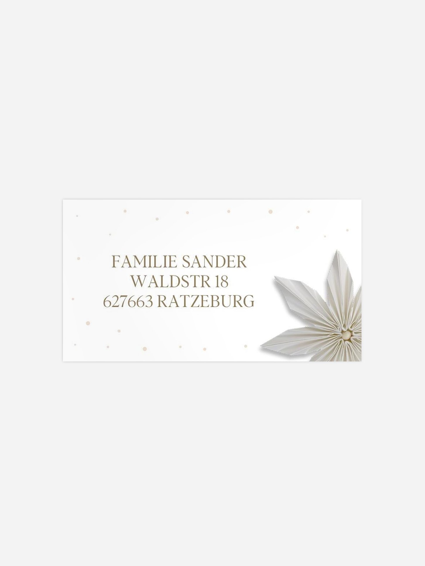 Empfängeraufkleber Weihnachten Paper Starflower