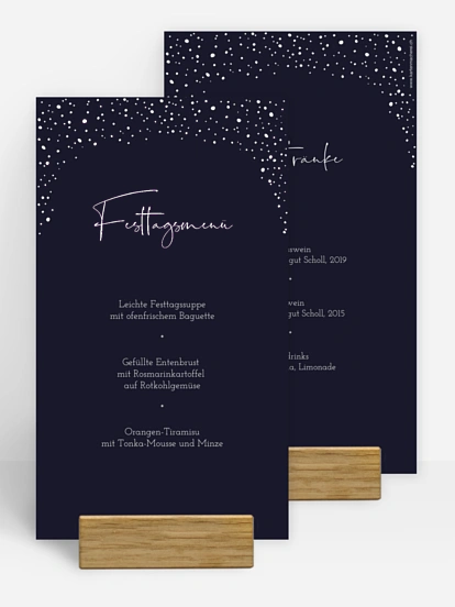 Menükarten Weihnachten Flockenzauber