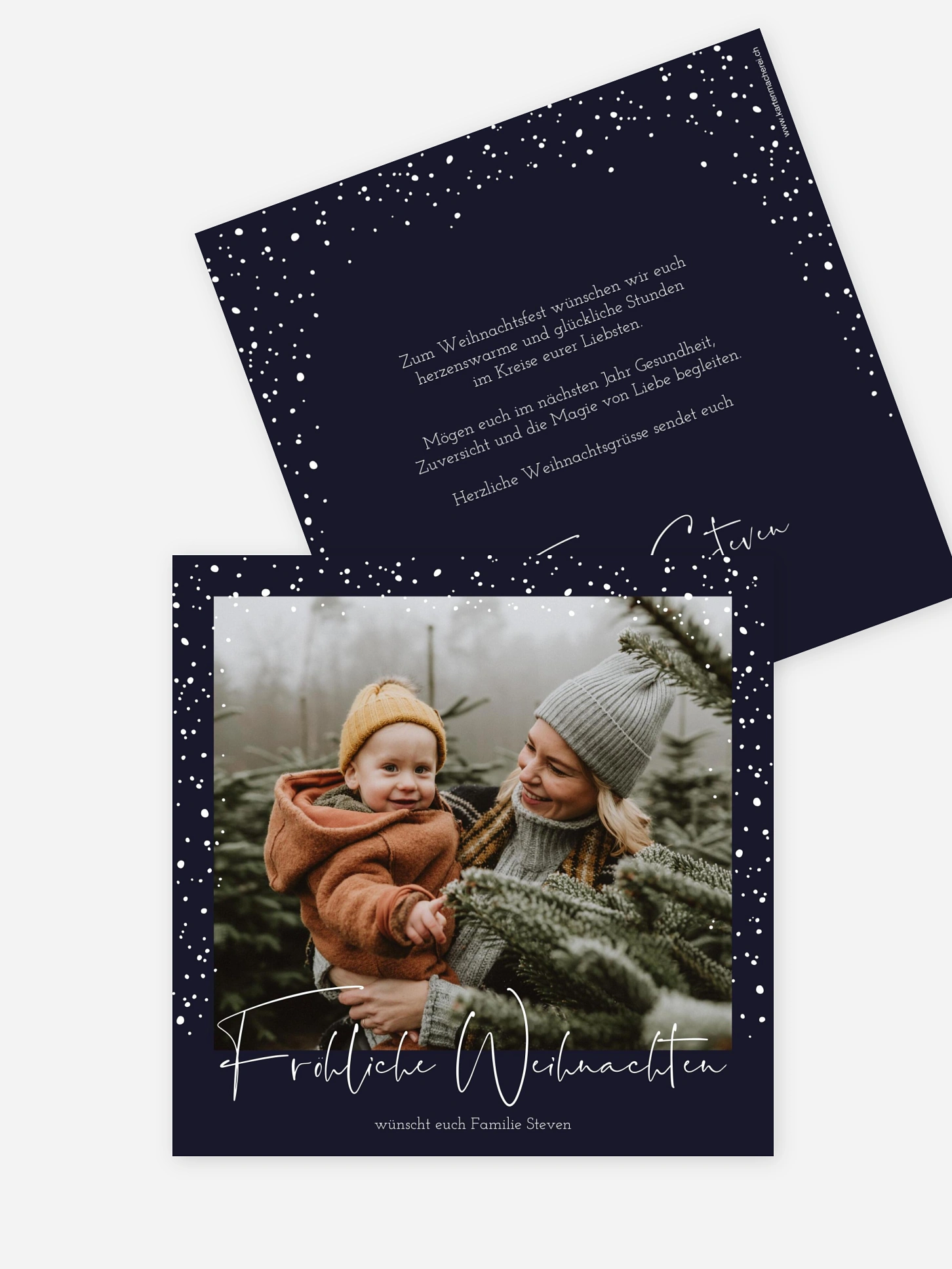 Weihnachtskarte Flockenzauber