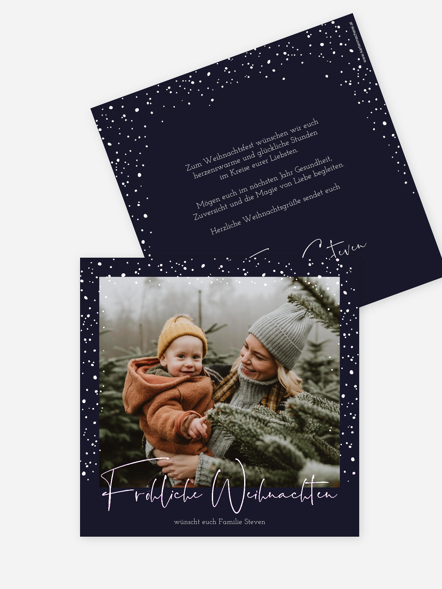 Weihnachtskarte Flockenzauber