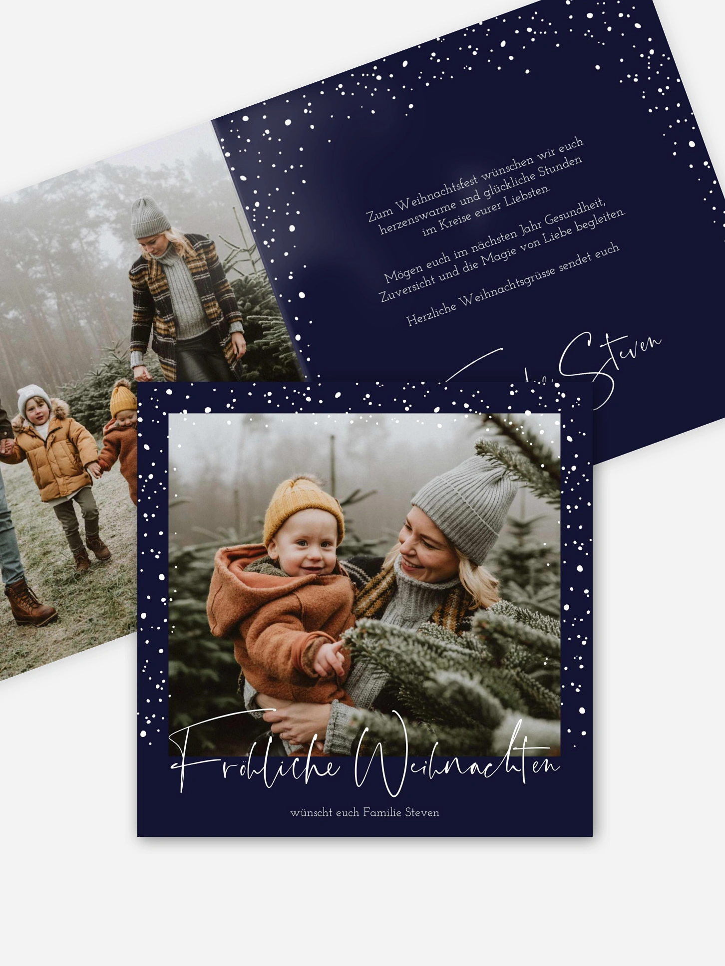 Weihnachtskarte Flockenzauber