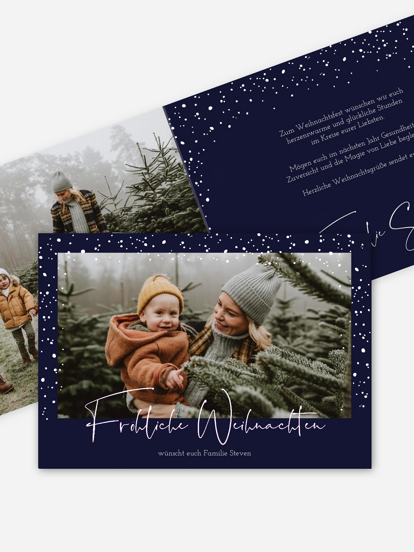 Weihnachtskarte Flockenzauber