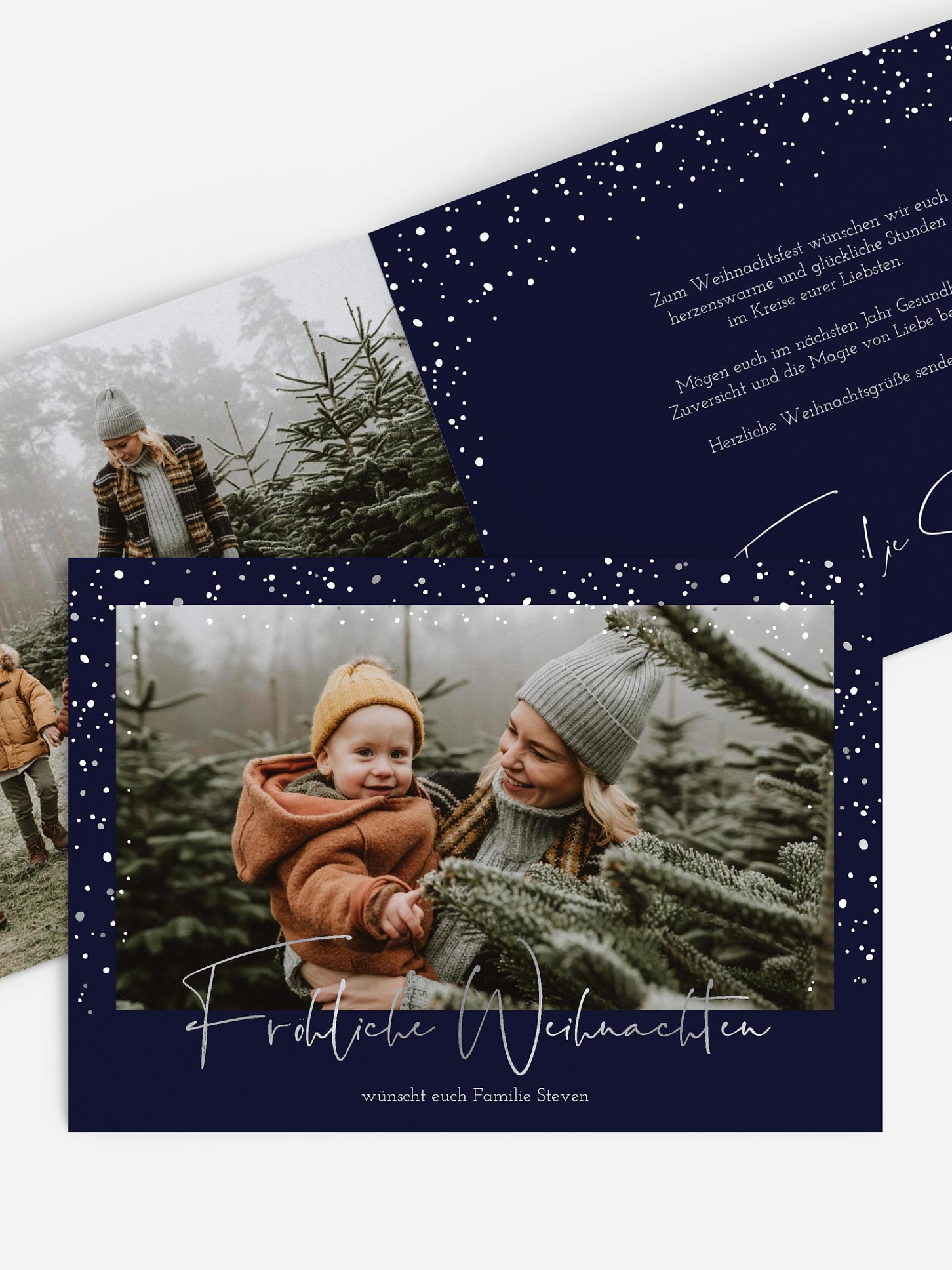 Weihnachtskarte Flockenzauber