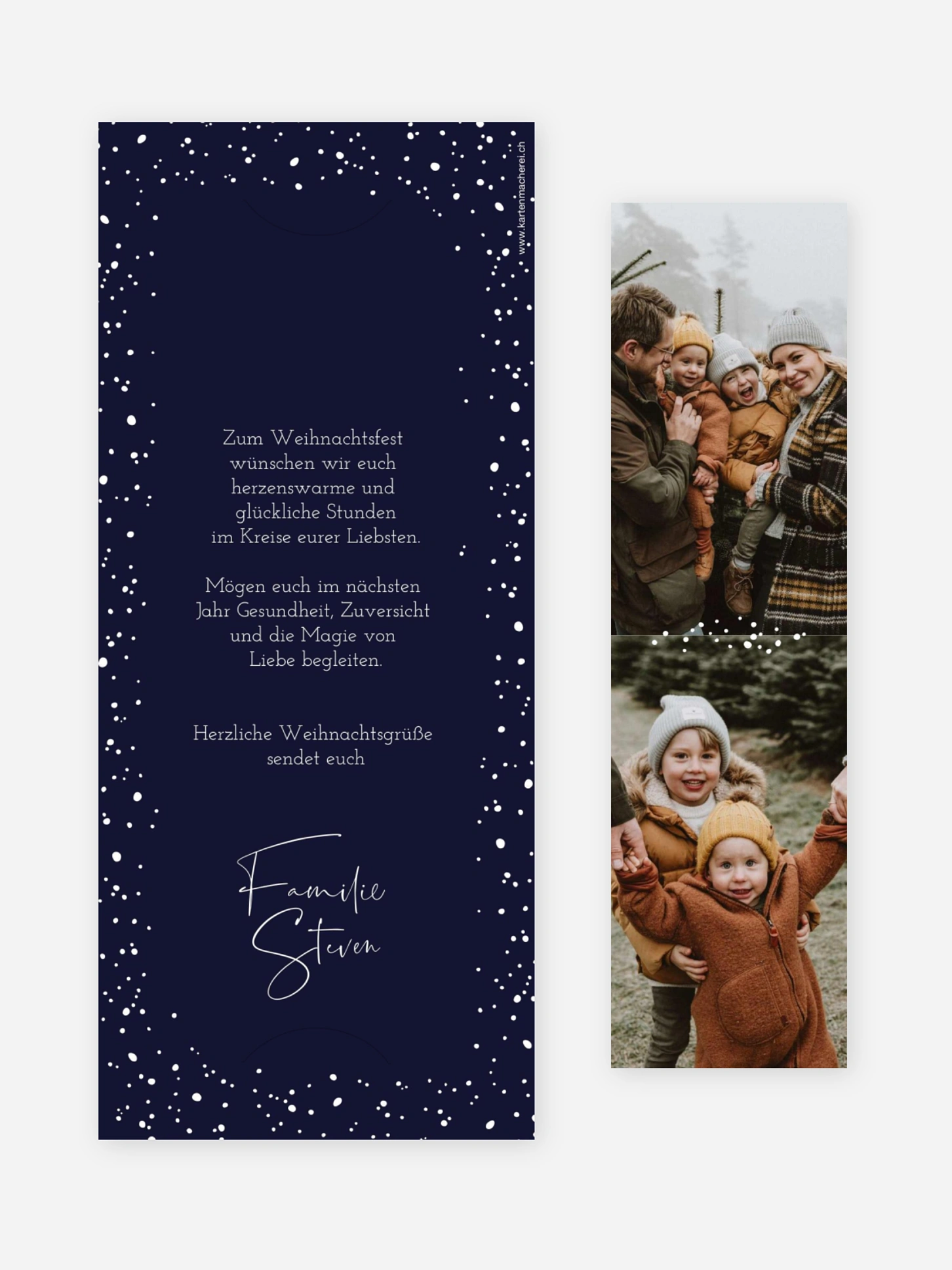 Weihnachtskarte Flockenzauber