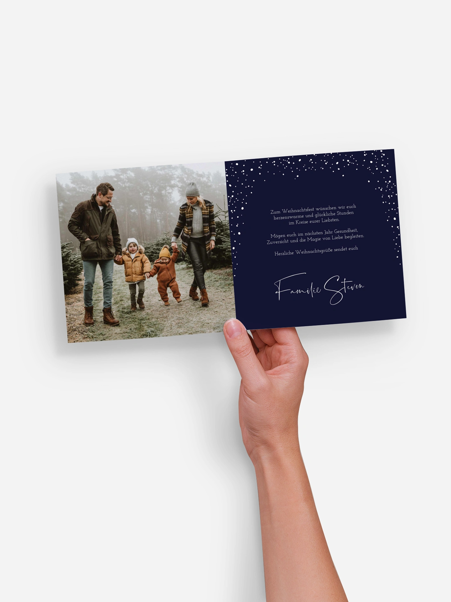 Weihnachtskarte Flockenzauber