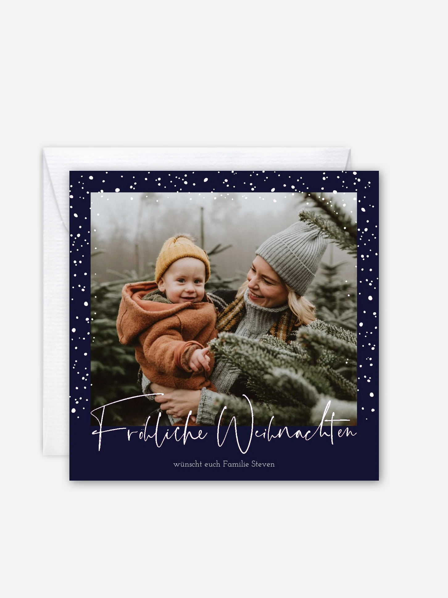 Weihnachtskarte Flockenzauber