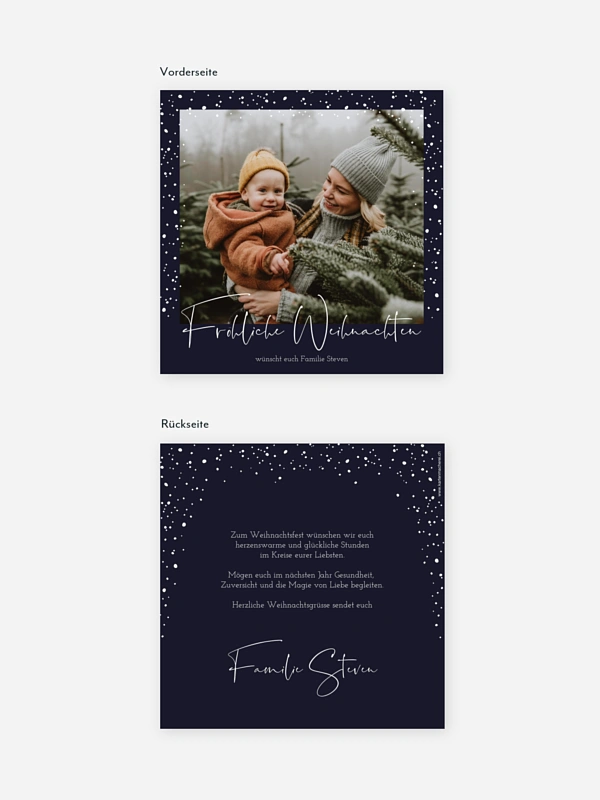 Weihnachtskarte Flockenzauber