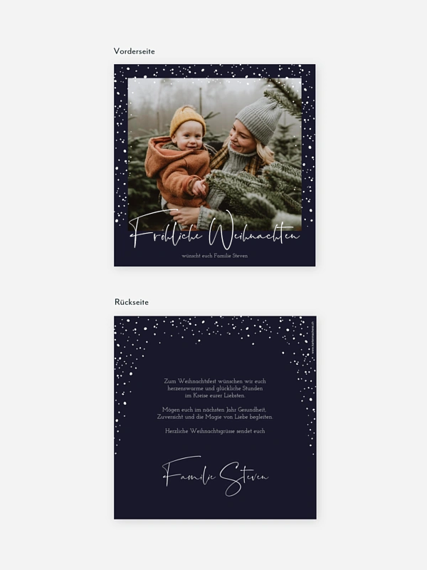 Weihnachtskarte Flockenzauber