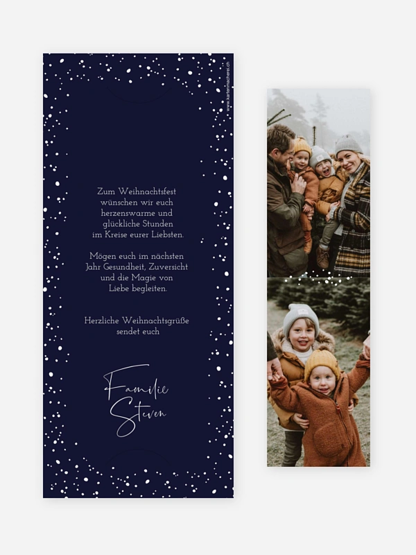 Weihnachtskarte Flockenzauber