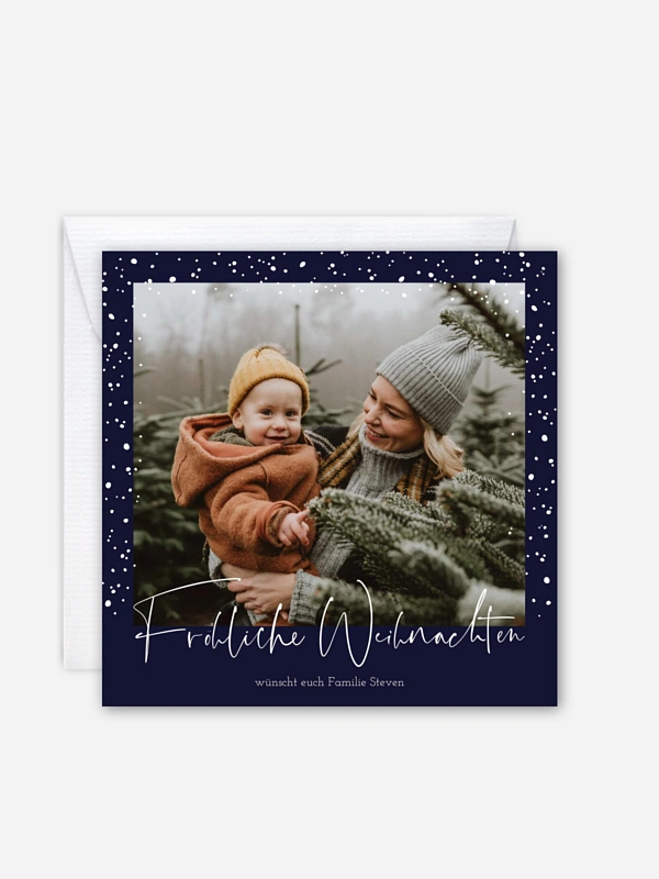Weihnachtskarte Flockenzauber