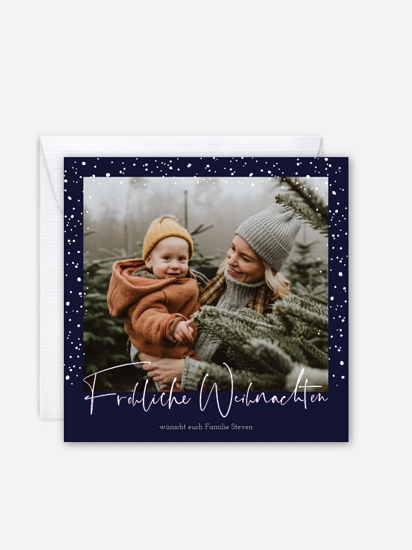 Weihnachtskarte Flockenzauber