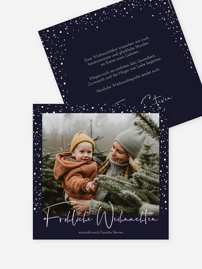 Weihnachtskarte Flockenzauber