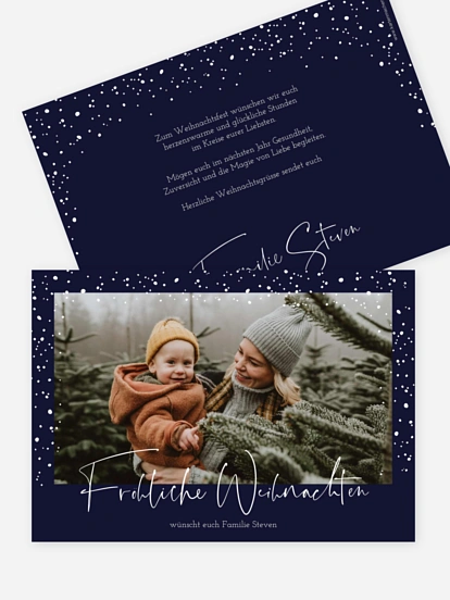 Weihnachtskarte Flockenzauber